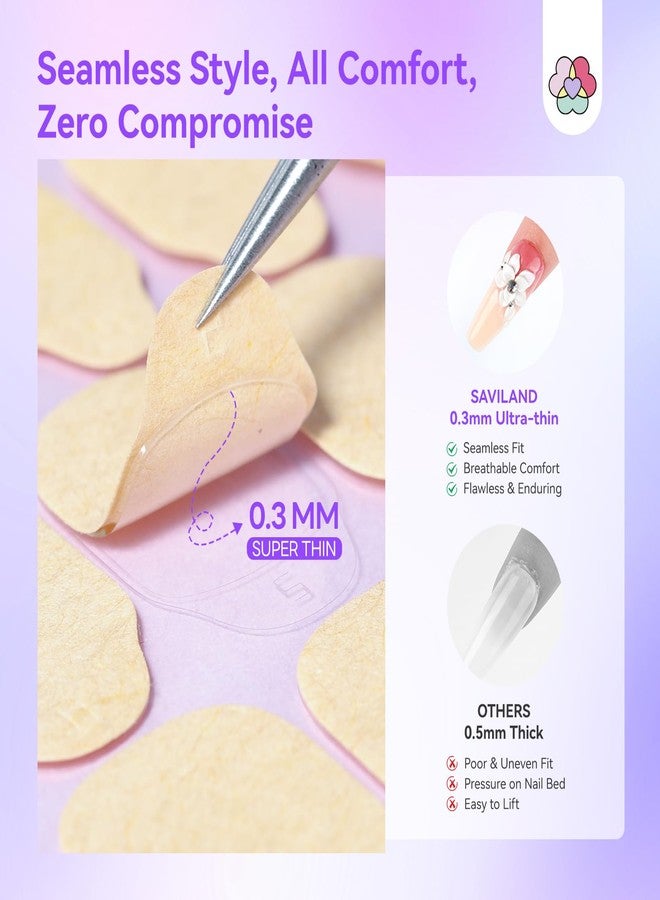 SAVILAND Plant-Based Nail Adhesive Tabs: 600 PCS Non-Irritating Nail Stickers for Press Ons Long Lasting Sticky Tabs Ultra-thin Breathable Nails Glue Sticker Home DIY Nails 15 Sizes - Image 5